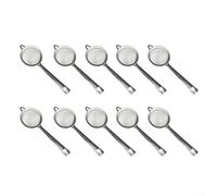 Stainless Steel Oil Spoon and Oil Grid Set with 30 Mesh Filter, Includes 10 Pieces for Multiple Uses in Cooking Oil Filtration and Straining