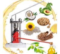 Stainless Steel Olive Oil Press Machine, Manual Oil Extractor for Nut Seeds, Flaxseed, Peanuts, and Olive - Efficient 30 Ton Jack for Home and Commercial Use