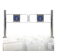 Stainless Steel One-Way Rebound Swing Gate - Automatic Door for Libraries Stores Malls - Post Mount 150x100cm Left/Right Installation for Easy Access