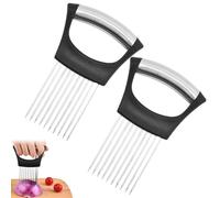 Stainless Steel Onion Holder, 2 PCs Onion Holder Slicer Onion Slicer for Slicing for Meat, Onions, Potato, Tomato