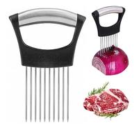 Stainless Steel Onion Slicer Holder, Multifunctional Onion Holder for Slicing, Meat Pie Cutters for Baking Slicing, Lemon and Potato Slicer Kitchen Chopper, Tomato and Fruit Slice Cutter Holder