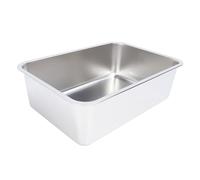 Stainless Steel Open Cat Litter Box, Large Rust Stick Proof Surface Litter Pan with High Sides, Odor Free Easy to Clean Stainless Steel Litter Box for Cat Kitty, Minimali (50 * 35 * 15cm)