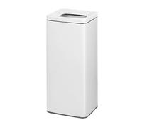 Stainless Steel Open Kitchen Trash Can with Removable Inner Bucket - Perfect for Home, Office, Restaurant, or Pub (White)