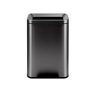 Stainless Steel Open Trash Can with Removable Bin - Ideal for Kitchen Bathroom Office - Modern Design Black Waste Basket for Easy Cleanup