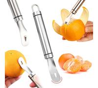 Stainless Steel Orange Peeler | Easy to Peel | Long Handle Orange Citrus Peeler Tool | Triangular-Blade & Zigzag-Shovel Orange Peeler Gadget