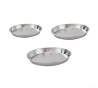 Stainless Steel Outdoor Barbecue Plate with Heat Conductive Bottom for Even Cooking on Induction or Open Flame, Lightweight and Easy to Carry (23.2 cm*21 cm)