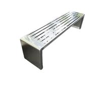 Stainless Steel Outdoor Bench 150cm Park Bench for Garden Patio & Lawn Durable Public Space Seating Weather-Resistant Modern Design