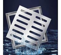 Stainless Steel Outdoor Drain Grate Large Square Drain Cover Rain Drainage Grate for Concrete Pathway Garden & Pit (20x20x3cm) -& Rust-Resistant