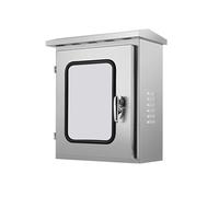 Stainless Steel Outdoor Electrical Box Weatherproof, Junction With Reinforced Lock And Inspection Window(16x12x7in/40x30x18cm)