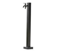 Stainless Steel Outdoor Faucet - Freestanding Vertical Garden Water Column with Double Faucet Design Square Hose Holder (95cm x 6cm / 37in x 2in) for Easy Watering