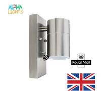 MiniSun | Modern Stainless Steel Wall Down Light with PIR Motion Sensor | Outdoor Wall Lights, Home Décor & Improvement Essential | Includes 5W LED Bulb [3000K Warm White] | Mains Wired