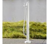 Stainless Steel Outdoor Garden Faucet 37" Water Column Fountain Self-Supporting Outdoor Water Feature White Garden Tap for Patios and Yards