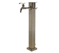 Stainless Steel Outdoor Garden Water Column Floor Mounted Water Dispensing Column Antifreeze Freestanding Garden Tap for Decorative Yard Irrigation (60cm/24in)