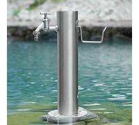 Stainless Steel Outdoor Garden Water Column Fountain Self-Supporting Frost-Resistant Decorative Tap for Irrigation 20.5 x 50 cm Silver