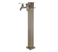 Stainless Steel Outdoor Garden Water Column Freestanding Water Column with Faucet & Hook Wind & Rain Resistant Perfect for Watering & Cleaning (24"/60 cm)