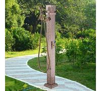 Stainless Steel Outdoor Garden Water Fountain with Retro Post Faucet Freestanding Square Courtyard Decor Hydrant Tap for Landscape Irrigation Anti Freezing Design Floor Mounted Taps LWX