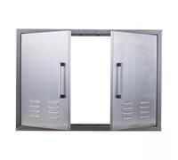 Stainless Steel Outdoor Kitchen Door, Double BBQ Access Flush Mount for Cabinets and Islands, Customizable Design