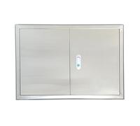 Stainless Steel Outdoor Kitchen Door - Flush Mount BBQ Access Panel, Mount Double Vertical Door, with Handle, for Bathroom Kitchen Outdoor BBQ Island(55 * 35cm/21.6 * 13.8in)