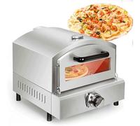 Stainless Steel Outdoor Pizza Oven, with Pizza Stone, Gas Fired-Pizza Ovens, 360° Uniform Temperature, Countertop Pizza Oven, Accurate Temperature Control, Pizza Maker, for Garden, Outside, Party