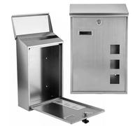 Stainless Steel Outdoor Wall Mounted Mail Box Lockable Letter Post Box