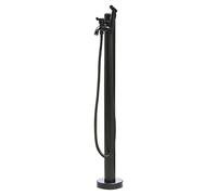 Stainless Steel Outdoor Water Column Round Garden Hose Stand with Faucet & Spray Gun Free-Standing Hose Support for Watering Flowers & Plants