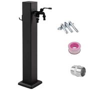 Stainless Steel Outdoor Water Column Square Vertical Faucet for Garden FrostResistant Water Stand Black Garden Water Supply Solution