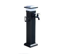 Stainless Steel Outdoor Water Column with Double FaucetSoPowered Garden Water Dispenser with Arm Tap for Easy Lawn Irrigation and Pipe Water Access