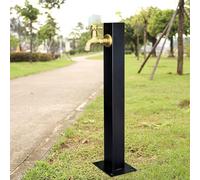Stainless Steel Outdoor Water Column with Faucet, Square Garden Tap Post,Hydration Source for Backyard, Farm, and Pasture Irrigation (60cm/23.6in)