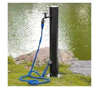 Stainless Steel Outdoor Water Tap Post with Vertical Hose Holder for Farm Courtyard Durable Freestanding Irrigation Spigot Column Faucet for Patio Rust and Freeze Proof Floor Mount Stand LWX