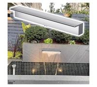 Stainless Steel Outdoor Waterfall Spillway Kit 12" 22" 24" Sizes 50" Width Black Finish Easy Installation for Ponds Fountains and Water Features.