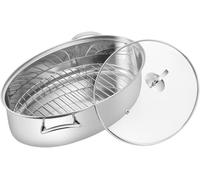 Stainless Steel Oval Fish Steamer Pot With Rack, Multi-use Steamer Cookware Set For Steaming Fish, Boiling Soup, Large Stockpot Cooker