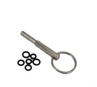 Stainless Steel Oval Head Wrench with Keychain Loop and 6 Rubber Rings Compatible with For Krups For AEG Coffee Machine Types (A and A)