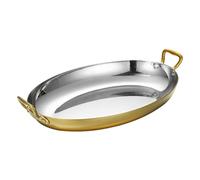 Stainless Steel Oval Paella Pan - Dual Handle Cookware for Home, Restaurant & Outdoor Cooking - Ideal for Authentic Spanish Cuisine, Parties & Gatherings