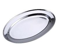 Stainless Steel Oval Rice Tray Plate Serving Dish Platter Meat Buffet Kitchen (30CM)
