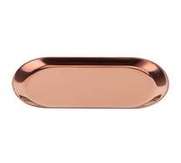 STAINLESS STEEL OVAL SHAPED TOWEL TRAY COSMETICS JEWELRY STORAGE TRAY (Small (Rose Gold Borderless))