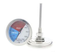 Stainless Steel Oven Thermometer Bimetallic Design for BBQ Grilling and Applications with Heat-Resistant Metal Housing and Clear Face (Style 8)