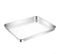 Stainless Steel Oven Tray, Rectangle Toaster Oven Pan for Small Baking Sheets, Compact Cookie Sheet, Single Serve Bakeware, Dishwasher Safe