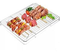 Stainless Steel Oven Trays Pan Set,Roasting Tin with Rack,Heavy Duty Baking Tray,Durable Oven Dish,Roasting Pan for Cooking, Grilling and Bakeware -Cooking Trays for Oven with Removable Grill Silver