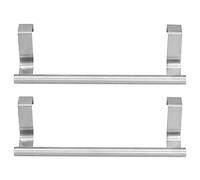 Stainless Steel Over Cabinet Door Towel Hook - Durable Design, Protective Cushion Backing, Easy No - Tool Installation, Ideal for Kitchen Bathroom Laundry, Brushed (type 2)