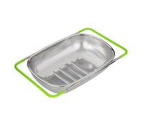 Stainless Steel Over Sink Colander Basket, Dense Hole BIG1 | Stainless Steel Drain Basket for Rinsing Produce and Daily Meal Prep with Telescopic Handles for Fruit Washing