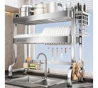 Stainless Steel Over Sink Dish Drying RackDouble Layer Kitchen nizer SpaceSaving Design for 31.1in Sin Perfect Dish Sto & Draina Solut