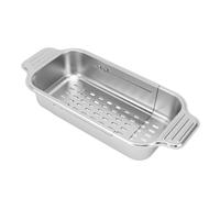 Stainless Steel Over the Sink Colander, Extendable Over the Sink Strainer Kitchen Strainer Basket with Handles for Washing Vegetables Fruits (S)