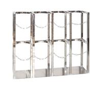 Stainless Steel Oxygen Cylinder Rack with Double Safety Chain, Heavy Duty Gas Tank Storage Organizer for Workshop, Hospital, Laboratory, Emergency and Industrial Use