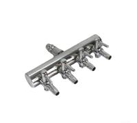 Stainless Steel Oxygen Pump Regulating Valve Air Volume Splitter with 8MM Inlet 4MM Outlet Easy Flow Adjustment Metal Distribution for Aquarium or Industrial(4 ways)