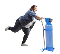 Stainless Steel Oxygen Tank Cart with Silent Wheels for Medical Propane Transport, Lightweight Portable Oxygen Tank Holder Rollator Walker(15L 95cm(37 2/5"))