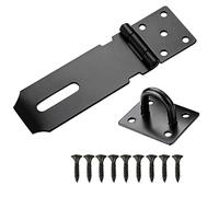 Stainless Steel Padlock Hasp and Staple Heavy Duty Shed Door Latch Shed Lock Hasp 4 Inch Gate Lock Latch Hinge Padlock Catch Door Clasp Latch Security Hasp for External Doors Window Cabinet Pet Cage