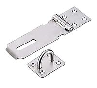 Stainless Steel Padlock Hasp, Tiberham Heavy Duty Hasp and Staple with Screws, Door Clasp Gate Lock Shed Latch Padlock Staple for Door Window Cabinet Pet Cage Crate Fitting Accessories (Medium)