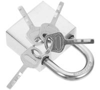 Stainless Steel Padlock with Keyed Access, Rust Resistant Silver Lock | Hardened Shackle, Thickened Beam and Bottom Drain Hole, Polished Brushed Finish, for Zippers and Doors Random Style