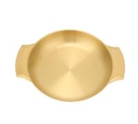 Stainless Steel Paella Pan - Easy Clean, Uniform Heating, Double Handle Skillet for Seafood, Noodles & More - Durable Flat Bottom Cookware (Small Size)