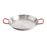 Stainless Steel Paella Pan, Non-Stick Spanish Paella Cooking Pot with Double Handles for Home Kitchen Restaurant Camping (Silver,22cm)